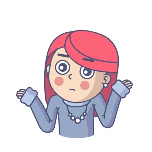Cartoon Woman With Red Hair In Sweater And Pearls Sticker