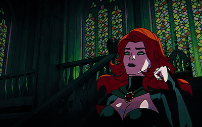 Cartoon Woman With Red Hair Reaching Out GIF