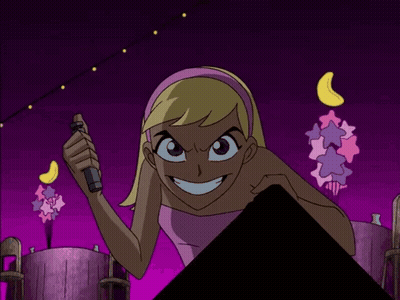 Cartoon Woman With Red Lips Holding Lighter GIF