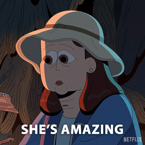 Cartoon Woman With She's Amazing GIF