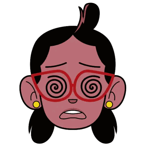 Cartoon Woman With Swirling Eyes Sticker