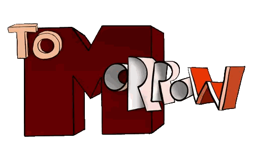 Cartoon Word To Morrow Sticker