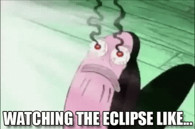 Cartoon Worm Watching Eclipse GIF
