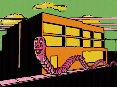 Cartoon Worm With Clown Face GIF