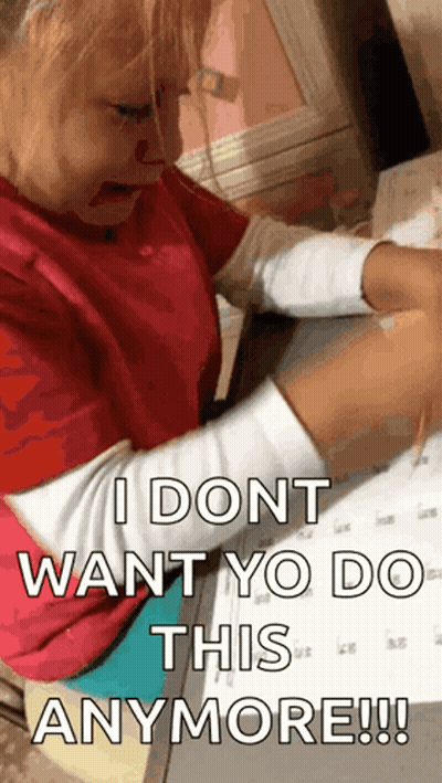 Cartoon Writing In Notebook Yellow Sign Top Bottom Text GIF
