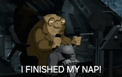 Cartoon Yawning In Chair I Finished My Nap GIF