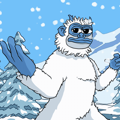 Cartoon Yeti With Blue Face GIF