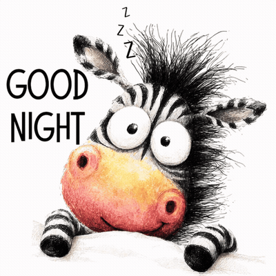 Cartoon Zebra Sleeping Good Night GIF
