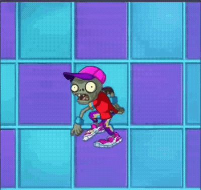 Cartoon Zombie In Pink Hat And Purple Pants GIF