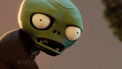 Cartoon Zombie With Big Eyes Surprised GIF