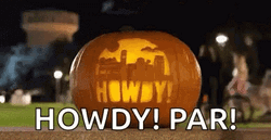 Carved Pumpkin Howdy Par GIF