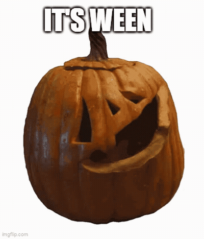 Carved Pumpkin Saying It's Ween GIF