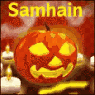Carved Pumpkin With Samhain GIF