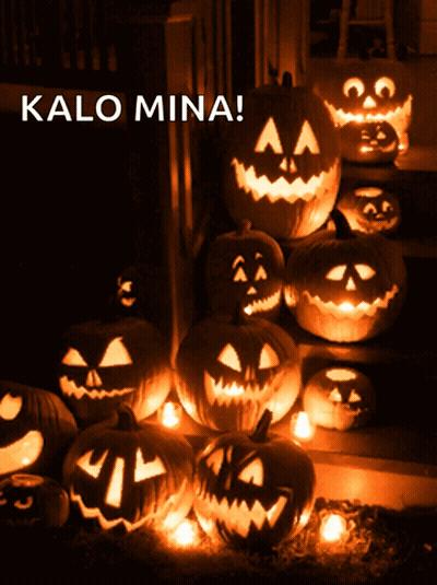 Carved Pumpkins Lit Up Kalo Mina GIF