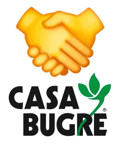 Casa Bugre Logo With Handshake And Green Plant Sticker