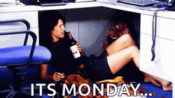 Case Of The Mondays Under Desk Drunk GIF