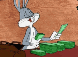 Cash Money Looney Tunes Bugs Bunny GIF