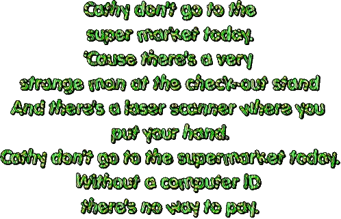 Cashy Text Saying Don't Go To Supermarket Sticker