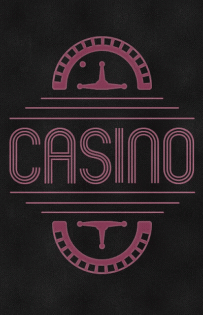 Casino Neon Sign With Roulette Wheel GIF