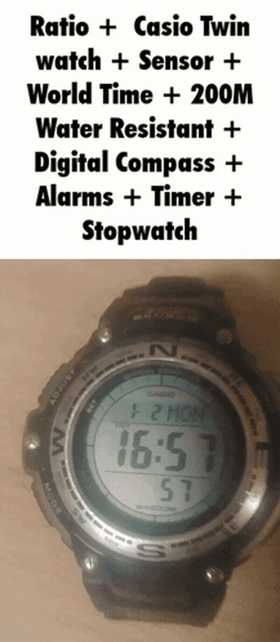 Casio Twin Watch Water Resistant 200M GIF