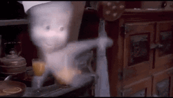 Casper Ghost Raises Glass Of Juice GIF