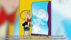 Casper Ghost Watches Himself On Mirror GIF