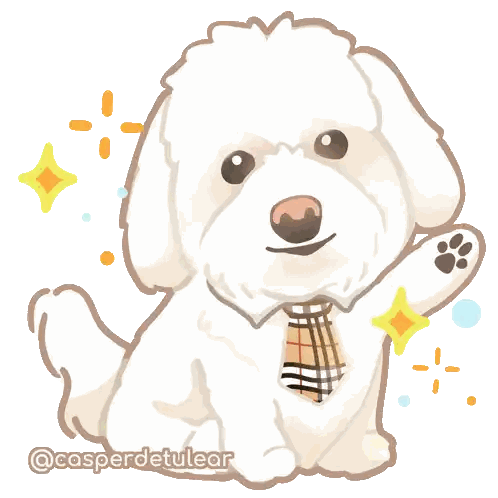 Casper The White Dog With Plaid Tie Sticker