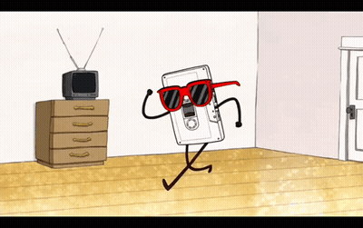 Cassette Tape With Sunglasses GIF