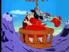 Castle Devoured By Tsunami Cartoon GIF