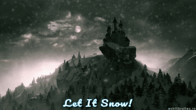 Castle On Snowy Mountain Let It Snow GIF