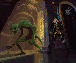 Castlevania Alucard Hiding Monster GIF