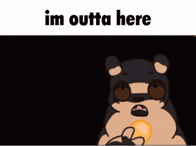 Cat And Bear Saying Im Outta Here GIF
