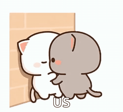 Cat And Dog Hugging On Wall GIF