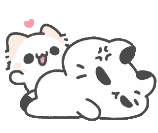 Cat And Dog Lying Together Sticker