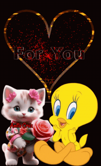 Cat And Duck Saying For You GIF