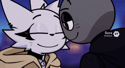 Cat And Ghost Kissing Sora GIF
