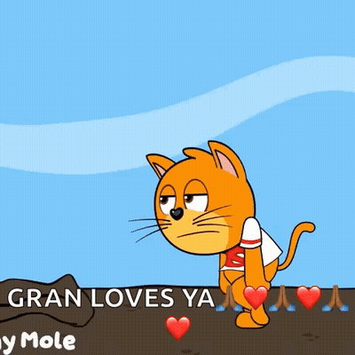 Cat And Mole Gran Loves Ya Monday Mole GIF