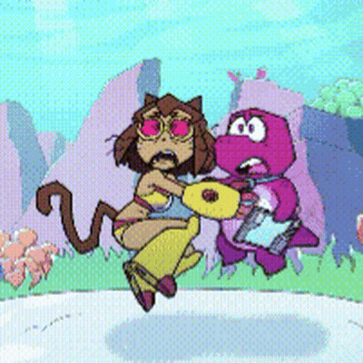 Cat And Monkey Fighting GIF