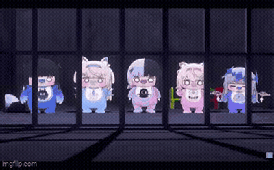 Cat And Pig Sitting Under Table GIF