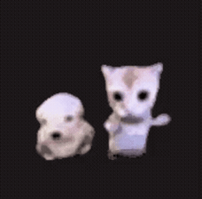 Cat And Puppy Holding Hands GIF