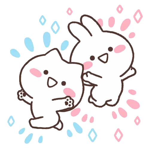 Cat And Rabbit Dancing Sticker