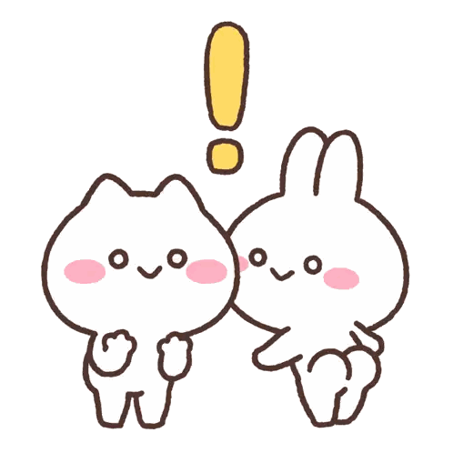 Cat And Rabbit Exclamation Sticker