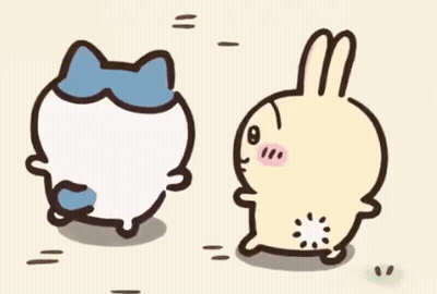 Cat And Rabbit Standing Together GIF