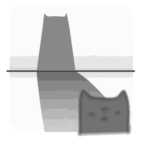 Cat And Shadow On Table Sticker