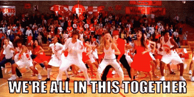 Cat And Stuffed Animal With Caption My Life Daytime Night Time GIF