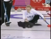 Cat As Curling Stone GIF
