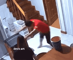 Cat Attack Man Running GIF