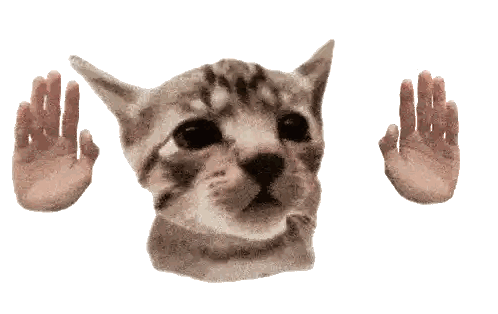 Cat Behind Reaching Hands Sticker