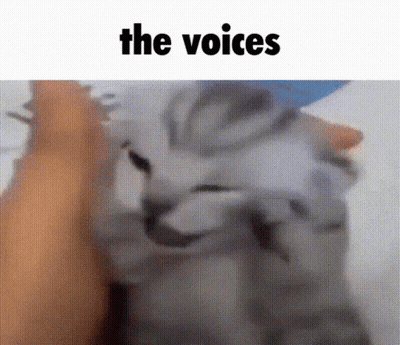 Cat Being Petted With The Voices Above GIF