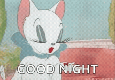 Cat Blowing Kiss Good Night GIF